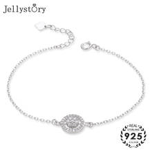Jellystory pulseira de prata esterlina 925, feminina, com joias, de zircônia geométrica, para casamento, presente de festa de aniversário 2024 - compre barato