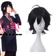 Peluca negra corta de estilo japonés para Cosplay, pelo sintético resistente al calor, Anime hor- san a miyamura-kun Horimiya Miyamura Izumi 2024 - compra barato