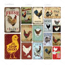 Animal Retro Metal Plaque Rooster Hen Metal Tin Sign Farm Wall Decoration Vintage Metal Plate Poster Wall Sticker Iron Painting 2024 - buy cheap