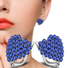 fashion pendientes plata heart Stud Earrings for Women Wedding  silver color Earring bijoux brincos boucle d'oreille aros 2024 - buy cheap