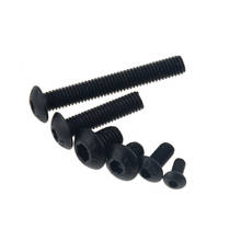 100pcs M2/M2.5/M3/M4 yuan cup Half round pan head black grade 10.9 carbon Steel Hex Socket Head Cap Screw, 2024 - buy cheap