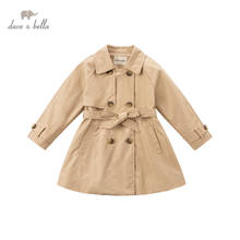 DKY16566 dave bella spring kids girls fashion bow solid pockets coat cute children tops high quality outerwear 2024 - buy cheap