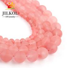 Natural Matte Cherry Crystal Quartz Round Beads Loose Spacer Beads For Jewelry Making DIY Bracelet 15'' Strands 4/6/8/10/12mm 2024 - buy cheap