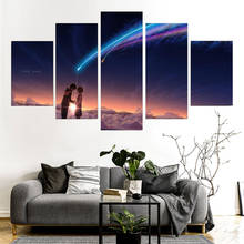 Modular Canvas HD Prints Wall Artwork 5 Pieces Anime Your Name Posters Paintings Living Room Home Decoration Pictures Framework 2024 - buy cheap