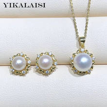 YIKALAISI 925 Sterling Silver Jewelry Pearl sets 2020 Fine Natural Pearl jewelry6-6.5mm/7-8mm sets For Women wholesale 2024 - buy cheap