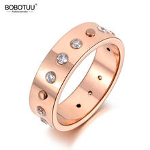 BOBOTUU Original Design Mosaic CZ Crystal Wedding Ring Jewelry For Women Trendy Titanium Stainless Steel Exquisite Ring BR19094 2024 - buy cheap