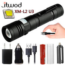 Litwod Z201301 XM-L2 U3 Micro USB Rechargeable LED Flashlight T6 Zoomable 5 Modes Aluminum Lanterna flashlight Torch 2024 - buy cheap