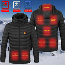 Men Women Heated Jackets Outdoor Vest Coat USB Electric Battery Long Sleeves Heating Hooded Jackets Warm Winter Thermal Clothing 2024 - buy cheap