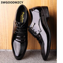 Business Shoes Men Oxford Leather Black Designer Shoes Men Formal Dress Mens Shoes Casual Luxury Patent Leather Sapato Social 2024 - buy cheap