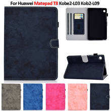 Tablet Case for Tablet Huawei T8 Solid Color Card Slots Wallet Cover Shell for Huawei Matepad T8 Case Funda Kobe2-L03 Kob2-L09 2024 - buy cheap