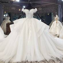 Ivory Off Shoulder High-end Wedding Dresses 2021 Dubai Sparkle Beading Pearls Bridal Gowns HX0211 Custom Made 2024 - buy cheap