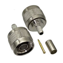 10pçs conector n macho crimpagem rg58 rg142 lmr195 rg400 reto 2024 - compre barato