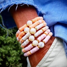 Handmade Heishi Discs Bracelets for Men Women Chic Simulated Pearl Charm Polymer Clay Boho Bracelet Brincos Jewelry 2024 - buy cheap