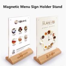 A6 Magnetic Acrylic Sign Holder Acrylic t Shape Table Top Display Stand, Double Sided Sign Holder Restaurants Menu Ad Frame 2024 - buy cheap