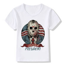 Camiseta con estampado de Jason para presidente para niños, ropa de verano para niños y niñas, Tops para niños, camiseta fresca de calavera Punk para bebés, ooo2077, 2019 2024 - compra barato
