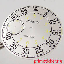 38.9mm Parnis white dial black numbers fit 6497 hand winding movement mn's watch dial 2024 - buy cheap