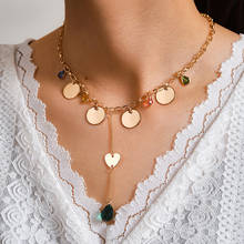 Meetvii-collares de cristal multielemento para mujer, colgante de varias capas de oro, Vintage, estrella, Luna, joyería Bohemia 2024 - compra barato