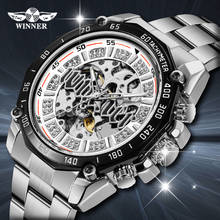 WINNER Men  Watches Automatic Mechanical Watch Male Skeleton Wristwatch Stainless Steel Fashion Luxury Brand Sport Design Clock 2024 - buy cheap