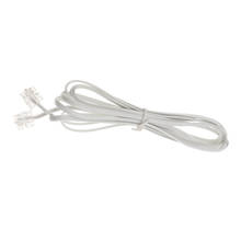 Cabo conector 10 pés para telefone rj11 6p2c, cabo para telefone fixo, branco 2024 - compre barato