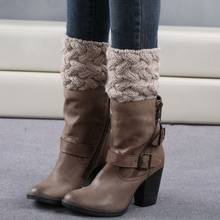 1 Pair Women's Knitted Boot Cuff Socks Leg Warmers Christmas Boot Cover Autumn Winter Christmas boot cover 2024 - buy cheap