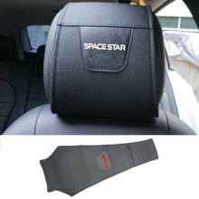 1pc  For Mitsubishi Space Star Car Headrest Protector Case Pu Leather Car Headrest Cover Car Accessories 2024 - buy cheap
