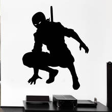 Japan Samurai Wall Decal Ninja Shadow Warrior Silhouette Art Mural Vinyl Sticker Kids Boys Bedroom Playroom Home Decor S1314 2024 - buy cheap