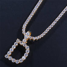 Iced Out Intial Letters Pendant With Tennis Chain A-Z Cubic Zirconia Necklace For Men Women Gifts Fashion Hip Hop Jewelry 2024 - buy cheap