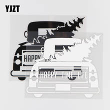 YJZT 15,7x13,6 см, Виниловая наклейка HAPPY TIME LIFE, автомобильная наклейка, индивидуальный мультяшный узор, черный/серебристый 4C-0294 2024 - купить недорого