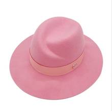 100% шерстяная шляпа розовый фетровая шляпка шерстяная Шапки женские фетровые Шапки популярных женских Шапки высокого качества крутая Красивая шерстяная шляпа для 2021 2024 - купить недорого