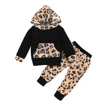 Baby Boys Tracksuit Leopard Print Hooded Shirt Top Pants Trousers Outfits Set Clothes Boys Clothing Set Kids Costume Sport Suit 2024 - buy cheap