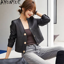 AYUNSUE Fashion Real Sheepskin Coat Genuine Leather Jacket Women Korean Style Casual Motorcycle Woman Clothes Chaquetas De Mujer 2024 - buy cheap