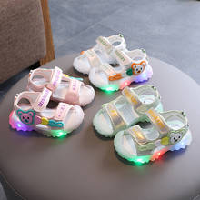 Детская обувь для мальчиков, светящаяся обувь для маленьких девочек, светящиеся сандалии, кроссовки с светильник кой, пляжная обувь, розовые сандалии 2024 - купить недорого