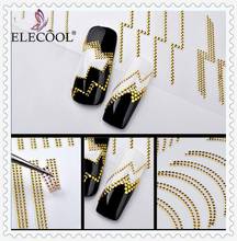 ELECOOL Gold Metal 3D Nail Stickers Stripes Wave Line Nail Art Manicure Decal Decoration Transfer Sticker Water Slide Nail Tips 2024 - buy cheap