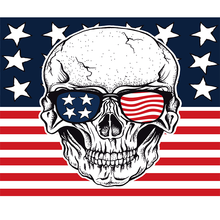 Yesobre pendurado 90*150cm bandeira americana com óculos de sol caveira bandeira para decoração 2024 - compre barato
