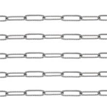 Julie Wang 1 Meter 12*4mm Stainless Steel Straight Link Chain White K Gold Embossing Necklace Bracelet Jewelry Making Accessory 2024 - buy cheap