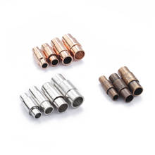 5 Juegos de cierres magnéticos de barril de cobre antiguo de 3mm, 4mm, 5mm y 6mm para cordón de cuero redondo, collar, pulsera, accesorios de joyería 2024 - compra barato