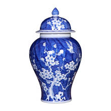 Jingdezhen Porcelain Blue And White General Tank Jar Large Ceramic Vase Living Room Flower Arrangement Decoration 2024 - buy cheap