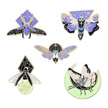 50%HOT Cartoon Insect Firefly Butterfly Fluorescent Moth Women Enamel Badge Brooch Pin 2024 - buy cheap
