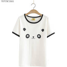 Camisetas Harajuku con estampado de Panda para mujer, Blusa de manga corta con cuello redondo para mujer, Camisetas básicas informales de algodón 2020 2024 - compra barato