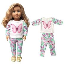 40cm baby doll clothes for 17 inch baby doll butterfly clothes pants set for 18 inch doll clothes set 2024 - buy cheap