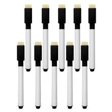 10pcs black School classroom Whiteboard Pen Dry White Board Markers Built In Eraser Student children's drawing pen 2024 - buy cheap