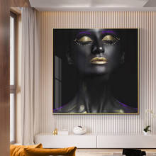 Black  Gold African Nude Woman Oil Painting on Canvas Cuadros Posters and Prints Scandinavian Wall Art Picture for Living Room 2024 - buy cheap