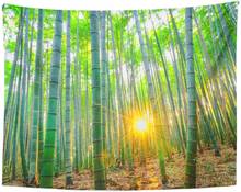 Tapeçaria verde japonesa de bambu com floresta, japonesa, suspensão de parede para sala de estar, quarto e dormitórios 2024 - compre barato