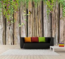 Зеленая лоза под дерево фон 3d обои papel де parede, гостиная диван ТВ стены спальня обои домашний декор Фреска 2024 - купить недорого
