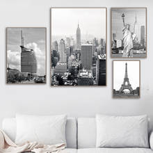Statue of Liberty Bridge Paris Tower Wall Art Canvas Painting Vintage Nordic Posters And Prints Wall Pictures For Living Room 2024 - buy cheap