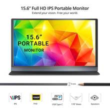 15.6'' Portable Monitor Full HD IPS 15.6 Inch Display 1920* 1080 Computer LED Monitor 15.6'' Screen with Leather Case 2024 - buy cheap