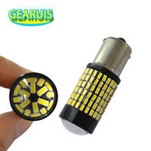 Luzes de led para carro, 100 peças, iluminação para carro, 360 ba15s 1156, smd 126, 0.4a 3014, bay15d 1157, 7440, cunha, luzes de freio, lâmpadas 2024 - compre barato