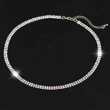 Goth Zircon Choker Necklace Rhinestone Crystal Collares Chain Statement Necklaces For Women Jewelry 2024 - buy cheap