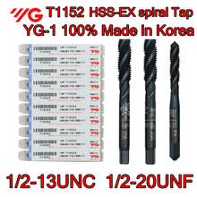 Grifo en espiral para 100%, fabricado en Corea, 1/2-13UNC, 1/2-20UNF, T1152, HSS-EX, procesamiento: acero de aleación, etc., Envío Gratis 2024 - compra barato