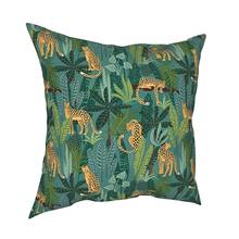 Jungle Leopards Pillow Cover Decoration Forest Nature Floral flowers Cushions Throw Pillow for Living Room Double-sided Printing 2024 - buy cheap